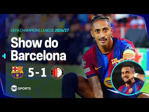 GOLAÇO DE RAPHINHA, YAMAL CRAVANDO DE FALTA E GABRIEL JESUS ESTREIA COM GOL | BARCELONA 5X1 FEYNOORD