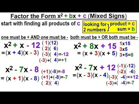 Algebra Ch 6 Factoring 1 of 55 What is a Factor