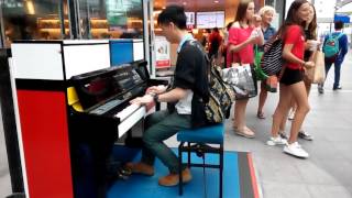 Street Piano The Hague (Den Haag) Central Station Netherlands july 22, 2017