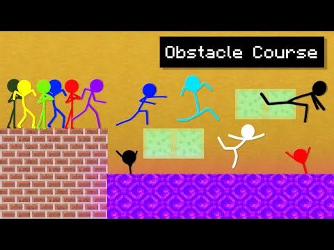 Stickman VS Minecraft: Obstacle Course 2 - AVM Shorts Animation