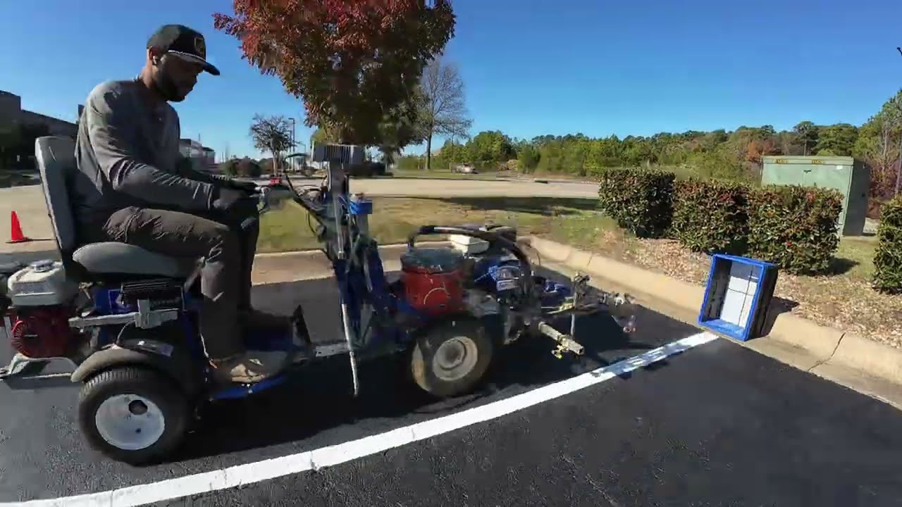Precision Line Striping with the Graco 3900 & Driver | Arkansas Asphalt Solutions