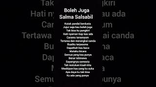 Download lagu lirik lagu Boleh Juga Salma Salsabil #liriklagu #bolehjuga #fypシ mp3