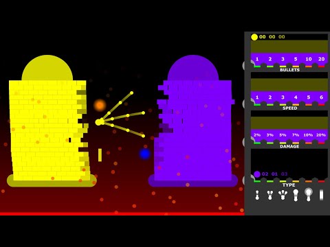Castle Destruction with Various Type of Cannon | Marble Race In Algodoo