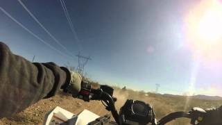 Long view of the dusty bumpy desert ride to nowhere...while going slow