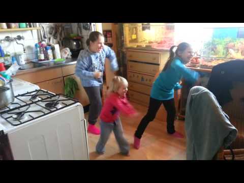 the girls dancing in the kitchen