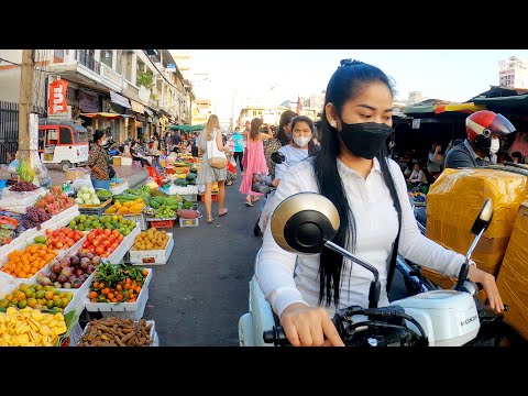 Walking Tour at Orussey & Russian Market Phnom Penh, Cambodian Street Food