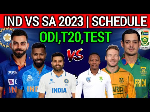 India Vs South Africa Series 2023 - All Matches Schedule | Ind Vs Sa ODI, T20, Test  Series 2023