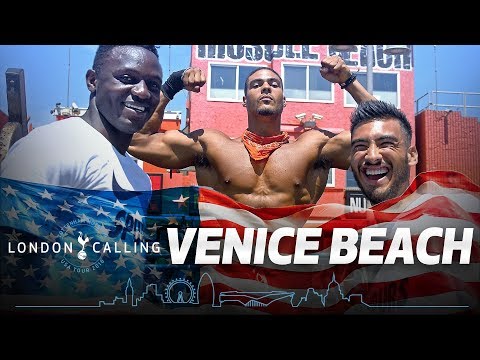 VICTOR WANYAMA AT MUSCLE BEACH | VENICE BEACH CHALLENGE | #SpursInUSA