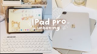 Unboxing ipad Pro 2020 11 inch + Apple Pencil 2 + Logitech  K380 & M350 + accessories