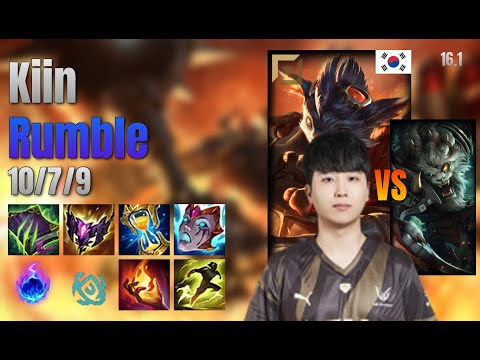 Kiin Top Rumble vs Rengar lol KR solo rank Full Game 16.1 | 기인 럼블 vs 렝가