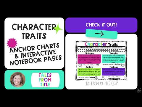 Character Traits Anchor Charts Interactive Notebook Pages Preview