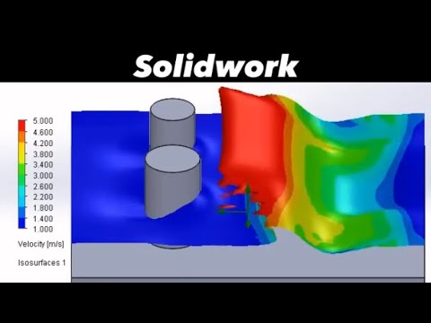 Soludwork Flow Simulation Free Surface #solidwork