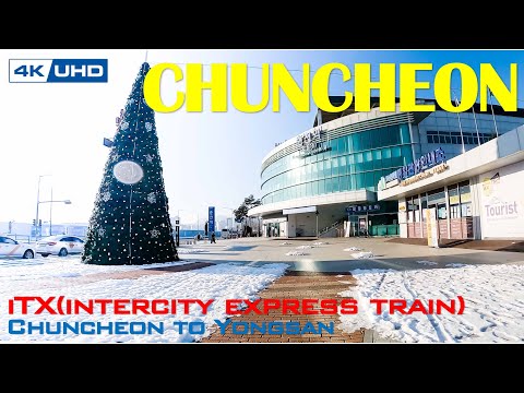 [4K relaxando na Coreia] iTX (trem expresso intermunicipal) Chuncheon para Yongsan (queda de neve)