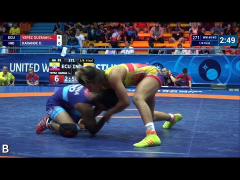 1/8 WW - 49 kg: L. YEPEZ GUZMAN (ECU) v. D. KARANDE (IND)