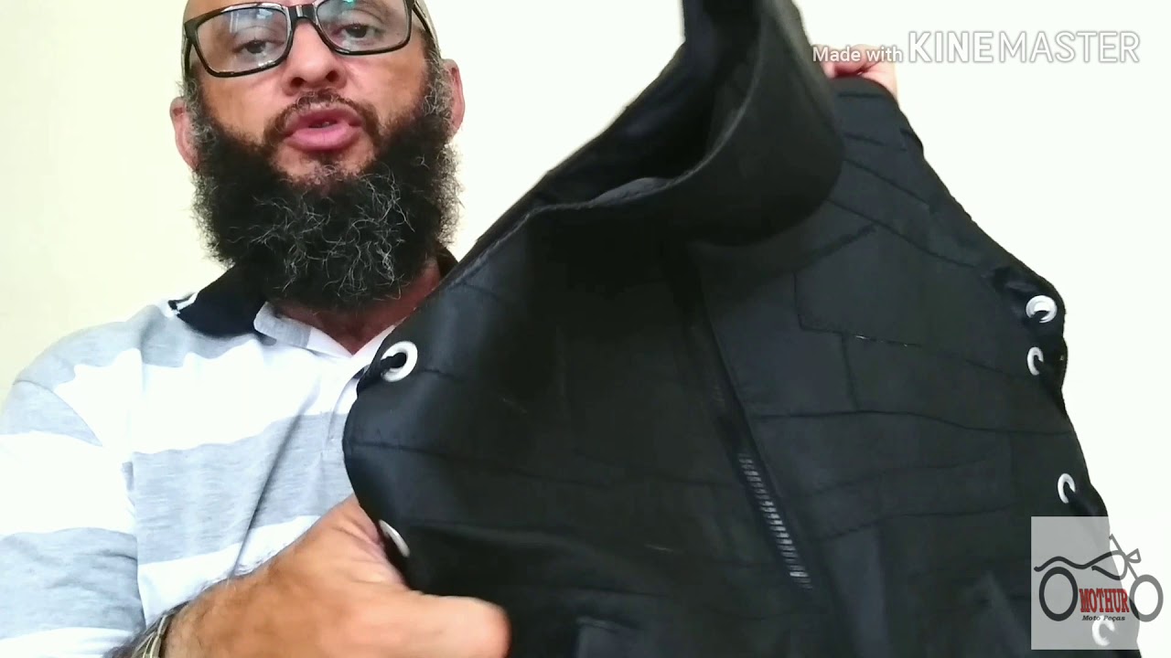 Colete de Couro Masculino de Retalho