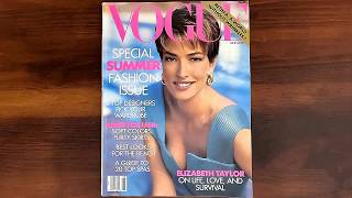 Vogue June 1991 Tatjana Patitz, Cindy Crawford, Yasmeen Ghauri | ASMR Magazine Flip Through