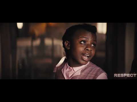 Respect trailer frame showing Jennifer Hudson center stage under spotlights during a climactic number