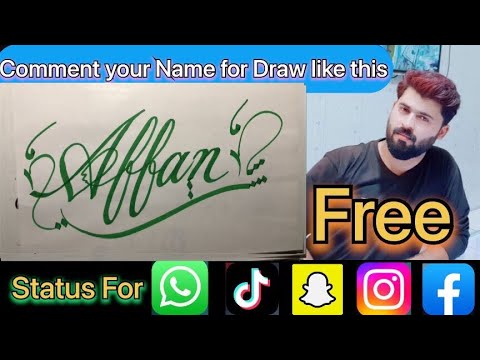 Affan Name Signature Calligraphy Status Short Video  | #howtodraw #sketching  #affan