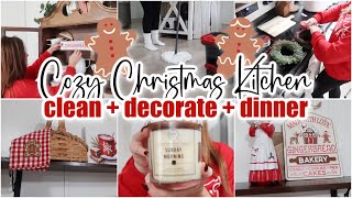 🎄 2025 COZY CHRISTMAS KITCHEN CLEAN + DECORATE // gingerbread decor theme