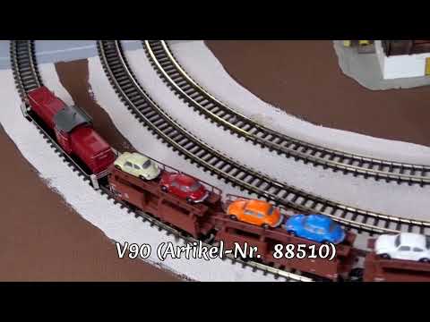 Train presentation Z gauge - Part 7: DB freight train with V90, Off 52 and Eaos 106