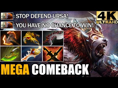 Most Imba Hero Is Back Ursa No Mercy 24 Kills - Epic Mega Creeps Comeback Dota 2 Pro Gameplay