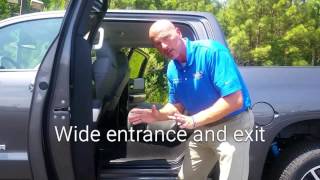 The Toyota Tundra rear seat room with The Fist Pump Guy at Bondy&#39;s Toyota Enterprise Dothan Al