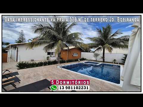 🏠 Casa magnífica na praia 200 m do mar 5 dormitórios terreno grande!