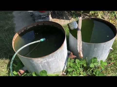 Starting the irrigation of the garden from the Mauser 1000L