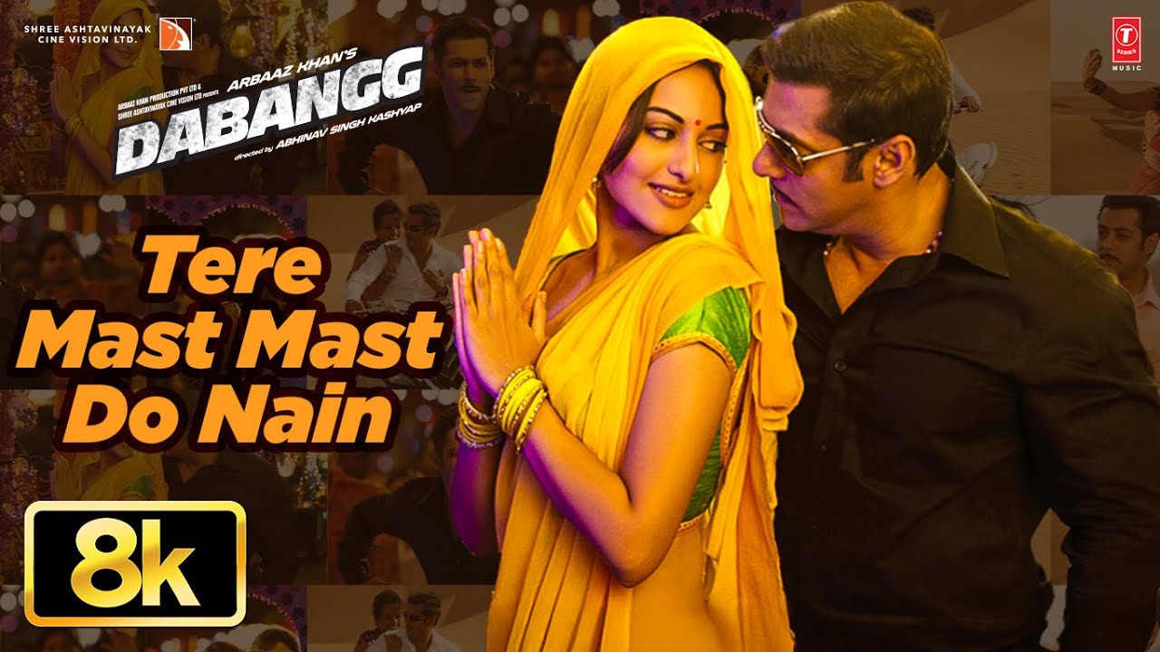Dabangg: Tere Mast Mast Do Nain 8K Song | Salman Khan | Sonakshi | Rahat Fateh Ali Khan, Shreya