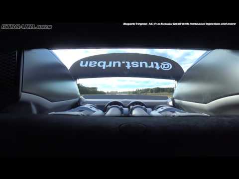 [4k] Suzuki GSX-R 1000 with methanol vs Bugatti Veyron 16.4 "Dutchbugs" TWO races
