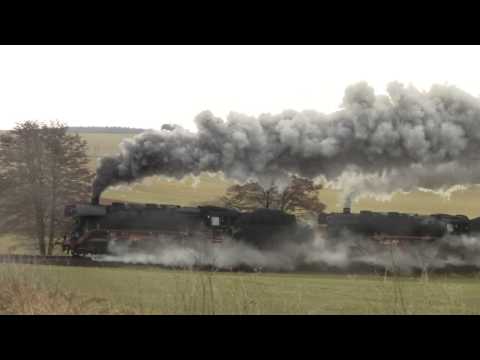 Double Headed Class 44 steam locos with Heavy Freight. Oberrohn, Germany. April 2013