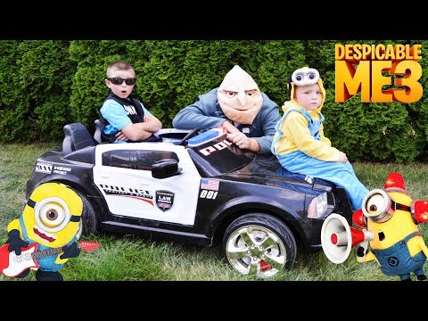 Pretend Gru and Minions Meet Little Heroes Officer Ryan