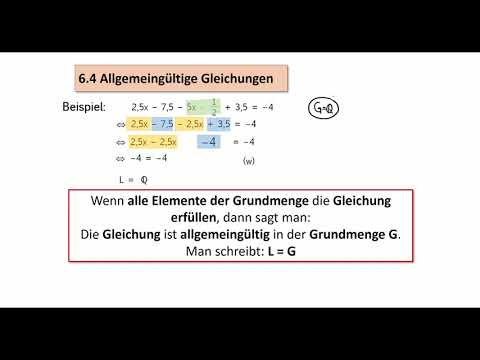 6.4 Allgemeingültige Gleichungen