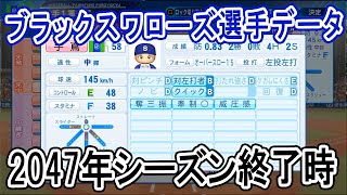 【パワプロ2020】ブラックスワローズ2047年シーズン終了時選手データ
