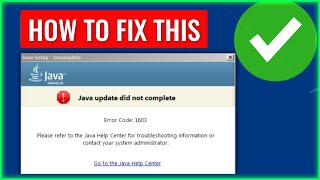 FIX JAVA ERROR CODE 1603 (2023) | How to Fix Java Install Did Not Complete Error Code 1603 (FIXED)