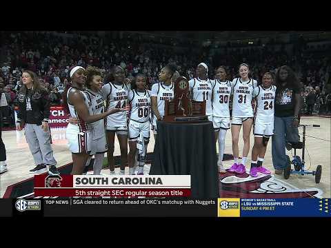 🏆 South Carolina celebrates winning SEC Championship | women's college basketball Dawn Staley WNBA