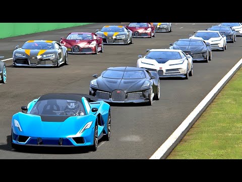 Hennessey Venom F5 with SuperSonic Engine vs Bugatti Hypercar - Drag Race 20 KM