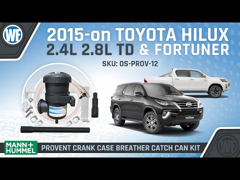 Provent Catch Can Kit Install for Toyota Hilux Fortuner 2015-on 2.4L 2.8L GUN126R - Prov-12 Revised