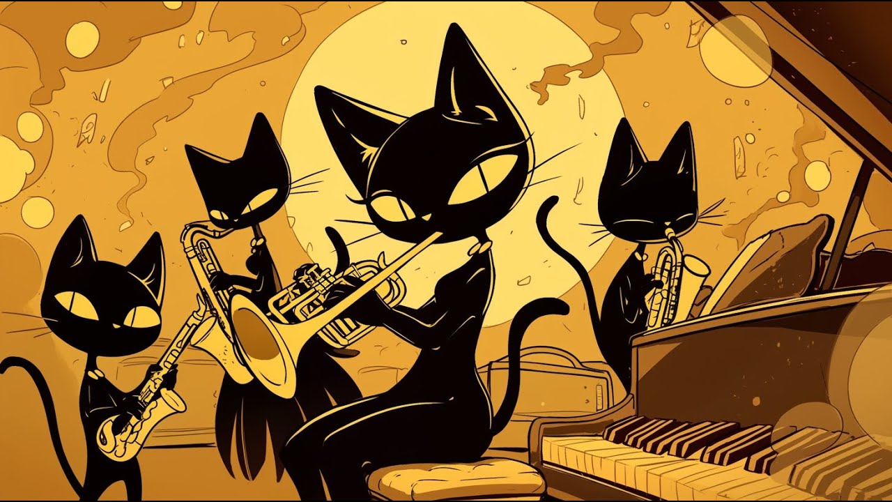 Elegant Black Cats & Deep Bass Groove Jazz Night