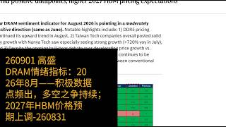0901-高盛-DRAM情绪指标：2026年8月——积极数据点频出，多空之争持续；2027年HBM价格预期上调-260831