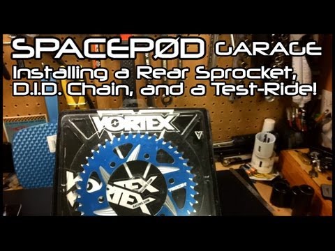 Vortex Rear Sprocket Install with D.I.D. Chain, & Test-Ride!