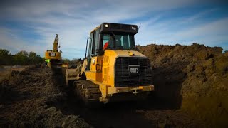 Cat 953 Track Loader at Work - Trench Backfill