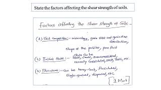 Factors affecting shear strength of soils