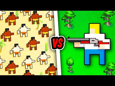 100 Cavemen vs One Modern Human In Worldbox