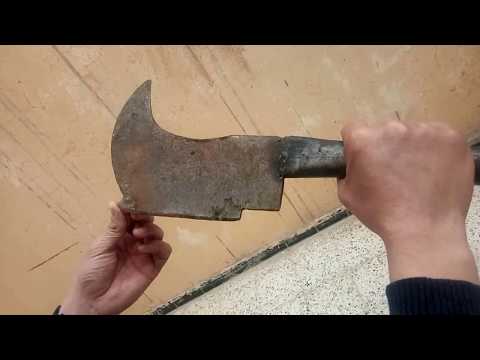 ساطور الجزار .Restore rusty old butcher's cleaver .knife