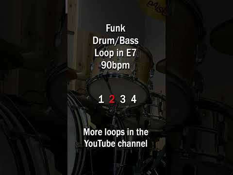 Funk Drum and Bass Backing track in E7 - 90bpm #drumloop #funkbeat