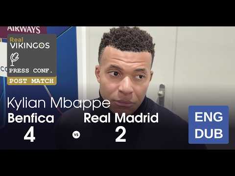Kylian Mbappe - Benfica 4 - 2 Real Madrid - English Dub UCL Post-Match Press Conference  2026