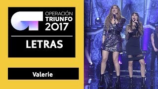 VALERIE - Miriam y Aitana | OT 2017 | Gala 12 | LETRA