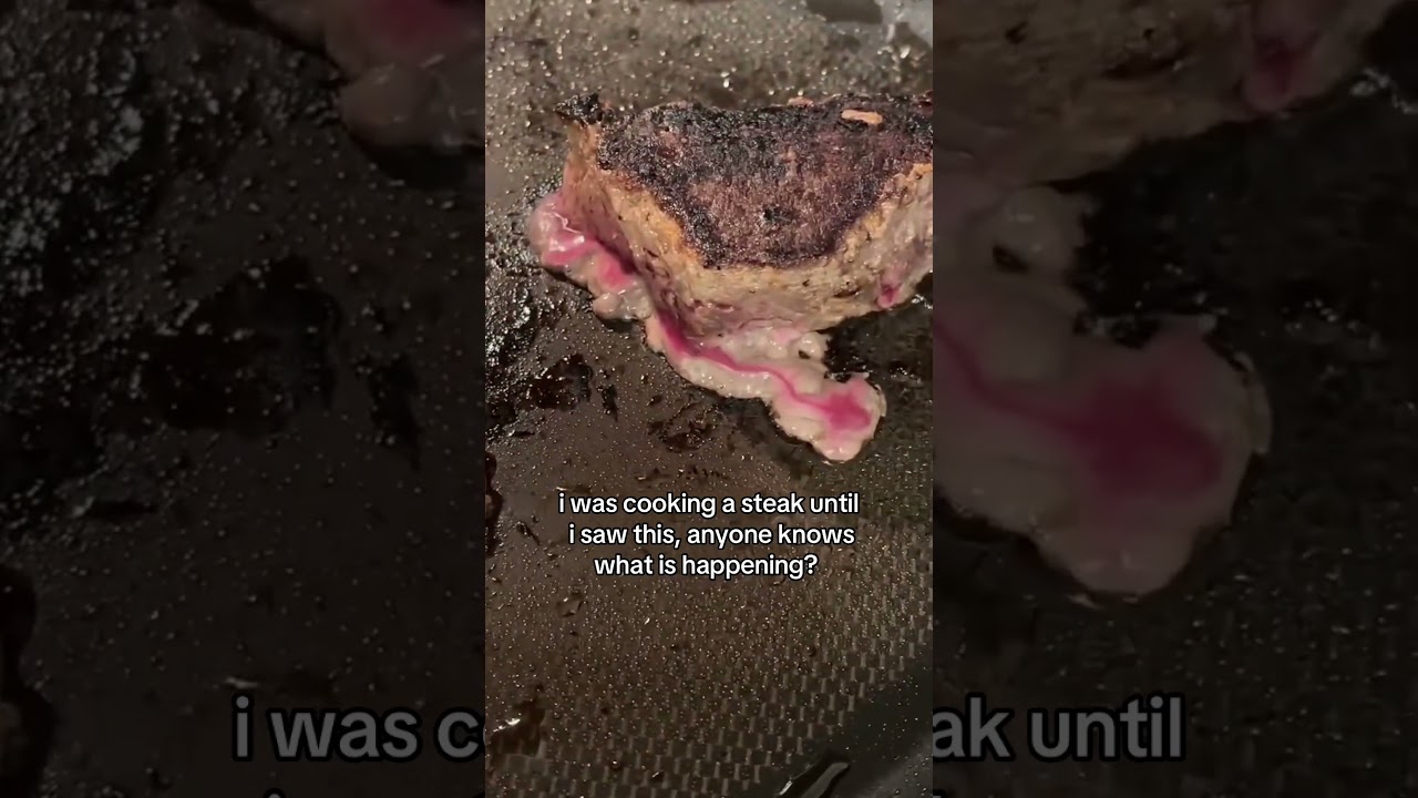 i was cooking a steak until i saw this, anyone knows what is happening?