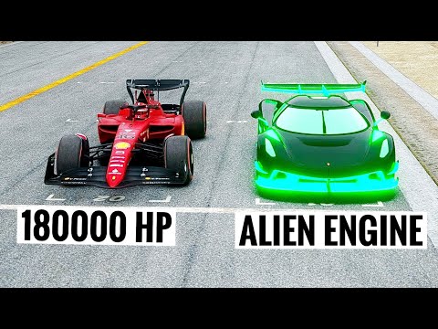 Koenigsegg Jesko Alien Engine vs 180000 HP Ferrari F1 2022 at Special Stage Route X
